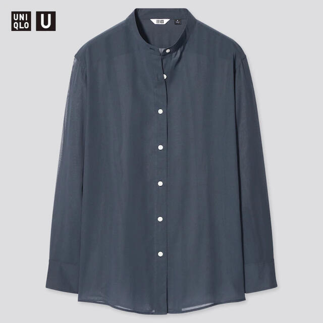 UNIQLO(ユニクロ)のシアーバンドカラーシャツ（長袖）　UNIQLO U レディースのトップス(シャツ/ブラウス(長袖/七分))の商品写真