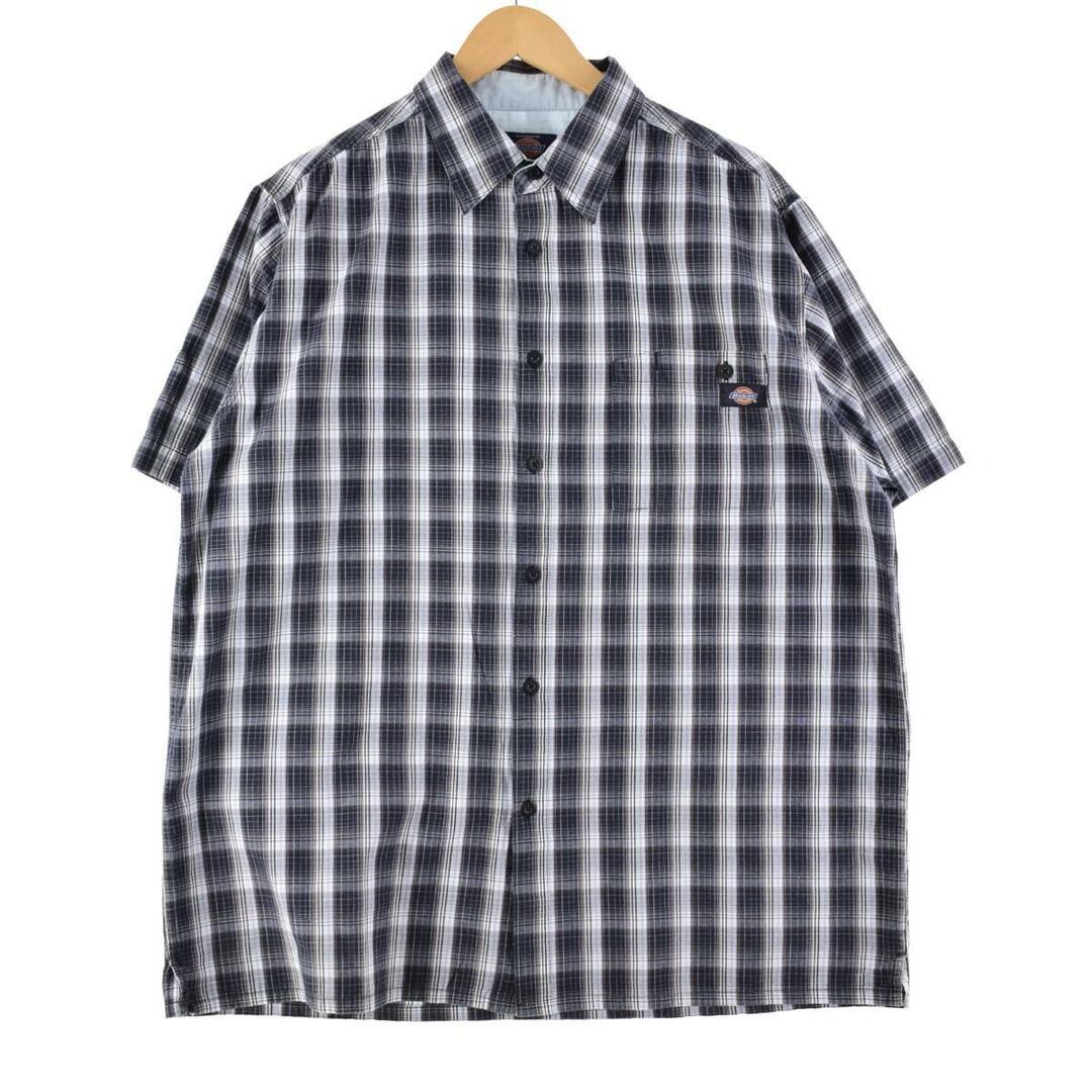 Dickies(ディッキーズ)の古着 ディッキーズ Dickies 半袖 コットン チェックシャツ メンズXL /eaa266919 メンズのトップス(シャツ)の商品写真