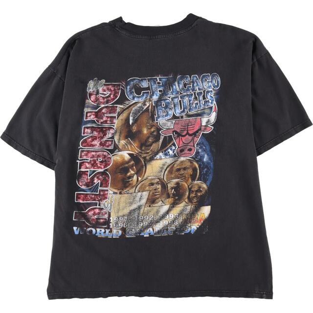 90年代 KP NBA CHICAGO BULLS シカゴブルズ 両面プリント スポーツプリントTシャツ メンズXL ヴィンテージ /eva001673