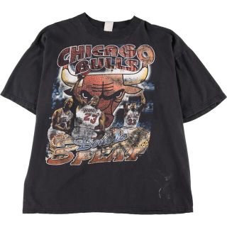 ニットプランナー(KP)の古着 90年代 KP NBA CHICAGO BULLS シカゴブルズ 両面プリント スポーツプリントTシャツ メンズXL ヴィンテージ /eva001673(Tシャツ/カットソー(半袖/袖なし))