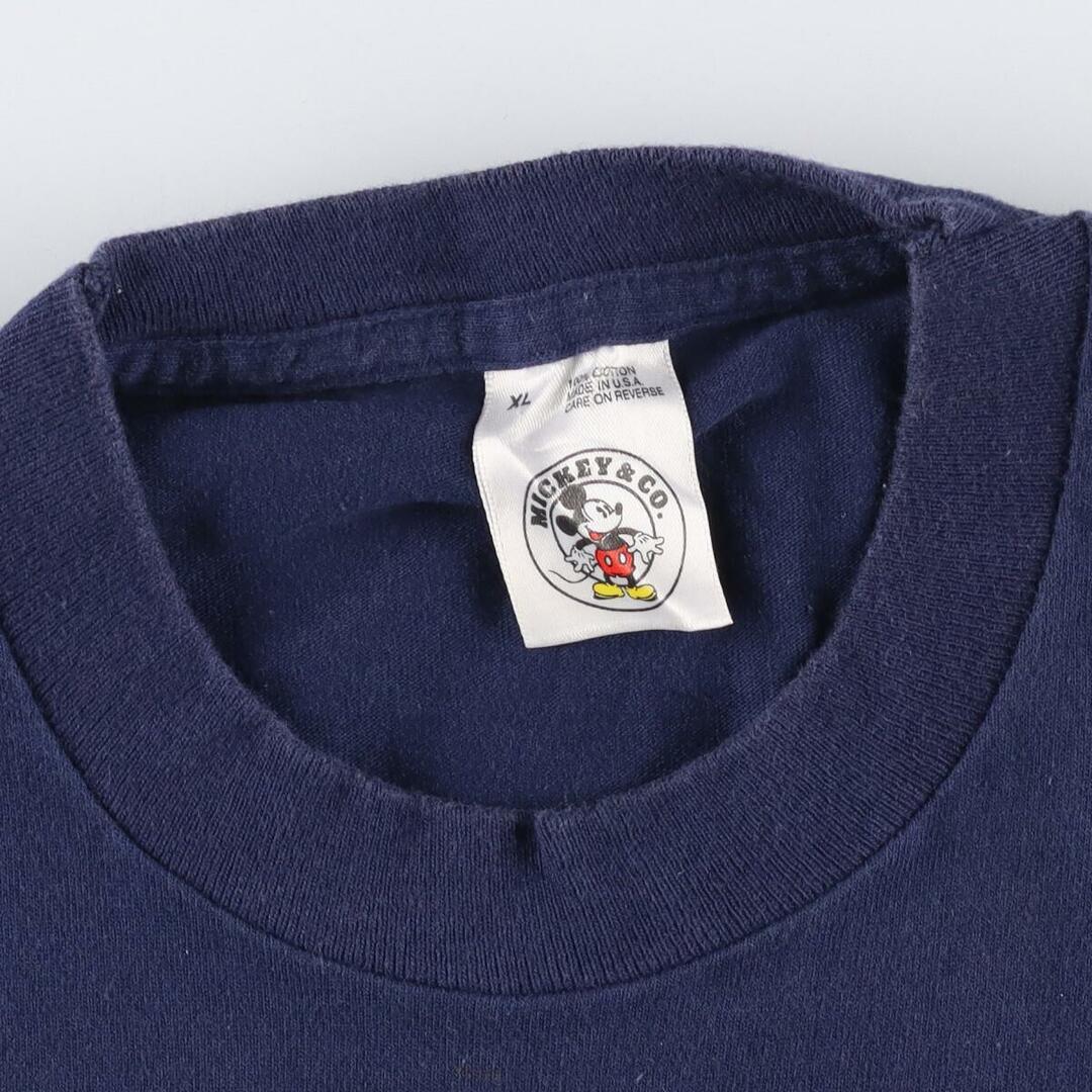 90年代 MIicky&co MICKEY MOUSE ミッキーマウス キャラクター刺繍Tシャツ USA製 メンズL ヴィンテージ /eaa266532