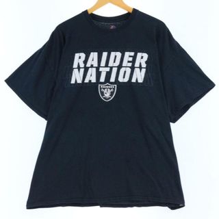 マジェスティック(Majestic)の古着 マジェスティック Majestic NFL LOS ANGELES RAIDERS ロサンゼルスレイダーズ スポーツプリントTシャツ メンズXXL /eaa255107(Tシャツ/カットソー(半袖/袖なし))