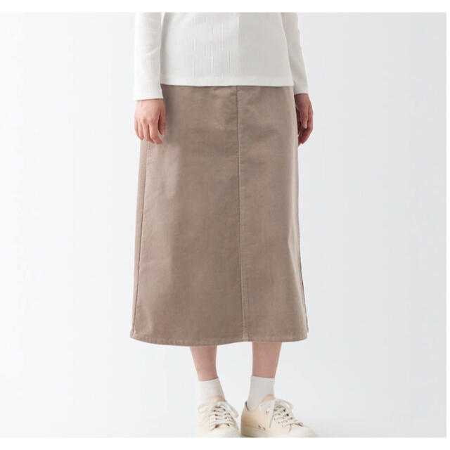 MUJI (無印良品)(ムジルシリョウヒン)のmarokororo様専用　無印ストレッチコーデュロイスカート　ライトベージュS レディースのスカート(ロングスカート)の商品写真