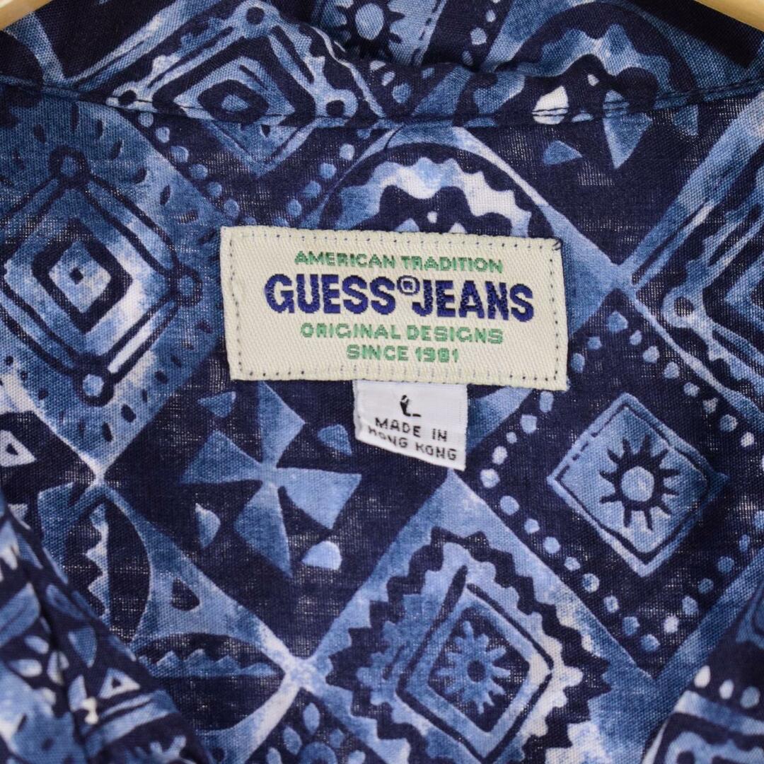 GUESS(ゲス)の古着 ゲス Guess JEANS 総柄 レーヨン ハワイアンアロハシャツ メンズXL /eaa252561 メンズのトップス(シャツ)の商品写真