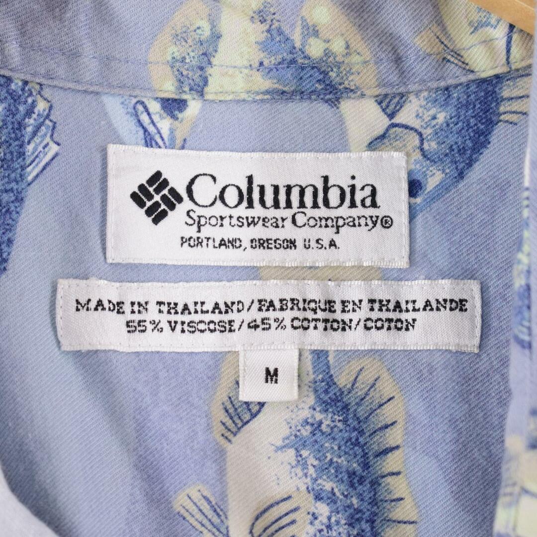 Columbia(コロンビア)の古着 コロンビア Columbia 総柄 魚柄 ビスコースレーヨン ボタンダウン ハワイアンアロハシャツ メンズXL /eaa252547 メンズのトップス(シャツ)の商品写真