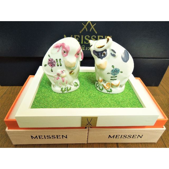MEISSEN マイセン 干支シリーズ 丑(ウシ) オスメス MEISSEN マイセン 干支シリーズ 丑(ウシ) オスメス