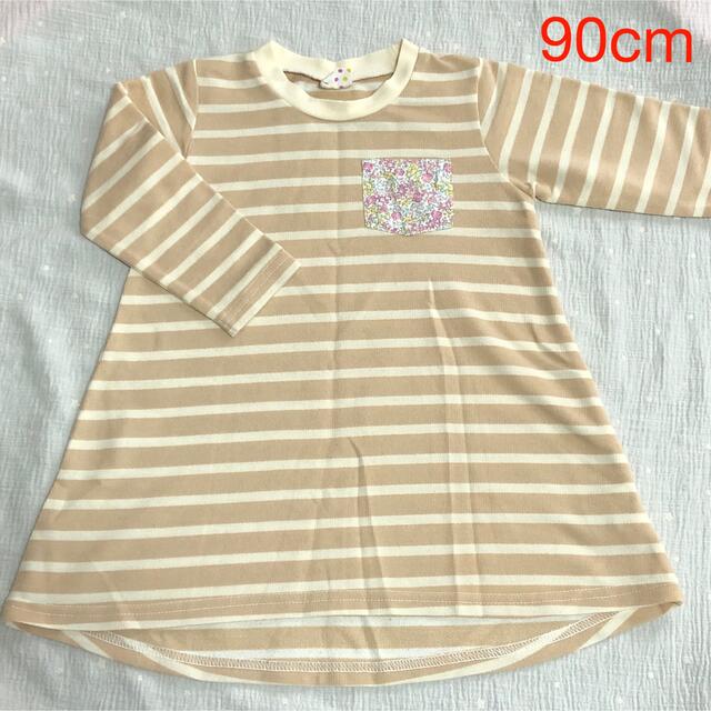 ボーダーワンピース 90 キッズ/ベビー/マタニティのキッズ服女の子用(90cm~)(ワンピース)の商品写真