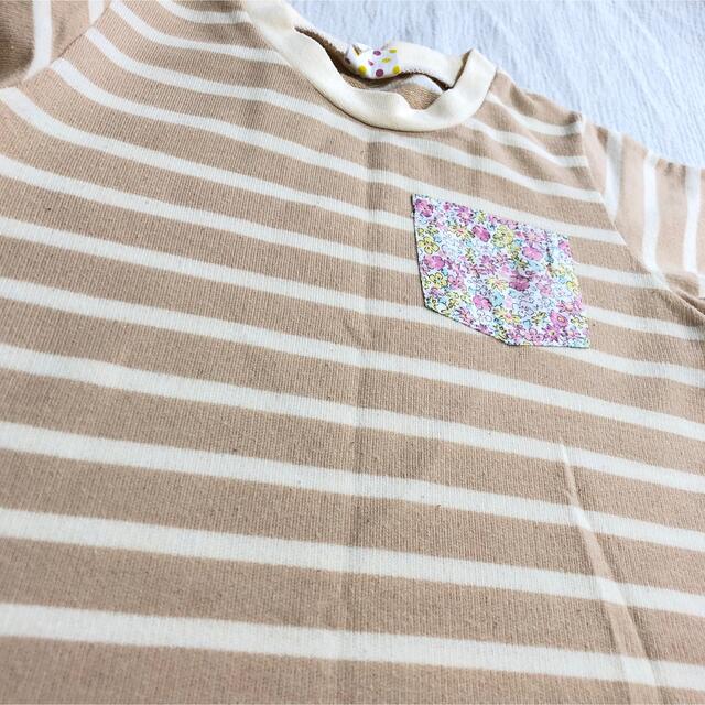 ボーダーワンピース 90 キッズ/ベビー/マタニティのキッズ服女の子用(90cm~)(ワンピース)の商品写真