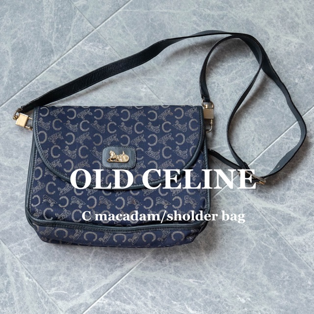 CELINE セリーヌ 長財布 こげ茶 馬車金具 キャンバス×レザー Cマカダム