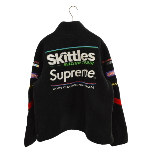 Supreme(シュプリーム)のSUPREME シュプリーム 21AW Skittles Polartec Jacket スキットルズ ロゴ刺繍ポーラテックフリースジャケット ブラック メンズのジャケット/アウター(フライトジャケット)の商品写真