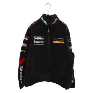 シュプリーム(Supreme)のSUPREME シュプリーム 21AW Skittles Polartec Jacket スキットルズ ロゴ刺繍ポーラテックフリースジャケット ブラック(フライトジャケット)