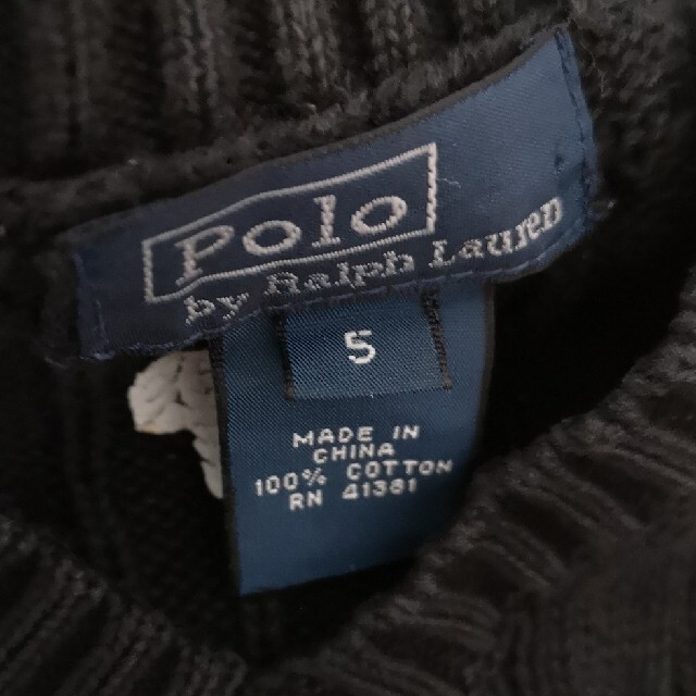 POLO RALPH LAUREN(ポロラルフローレン)のPOLO RALPH LAUREN　5size　コットン　ニット　黒 キッズ/ベビー/マタニティのキッズ服男の子用(90cm~)(ニット)の商品写真