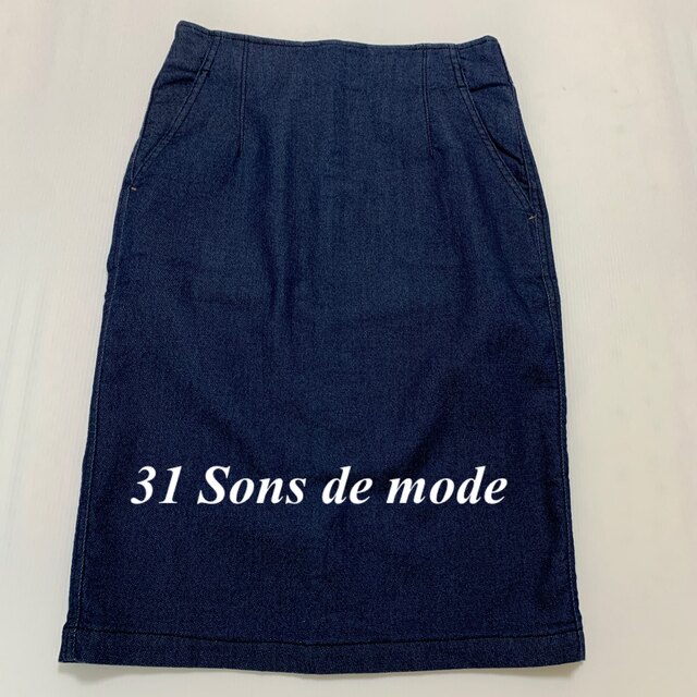 31 Sons de mode(トランテアンソンドゥモード)の31 Sons de mode レディース、スカート、Ｓサイズ、ネイビー色 レディースのスカート(ひざ丈スカート)の商品写真