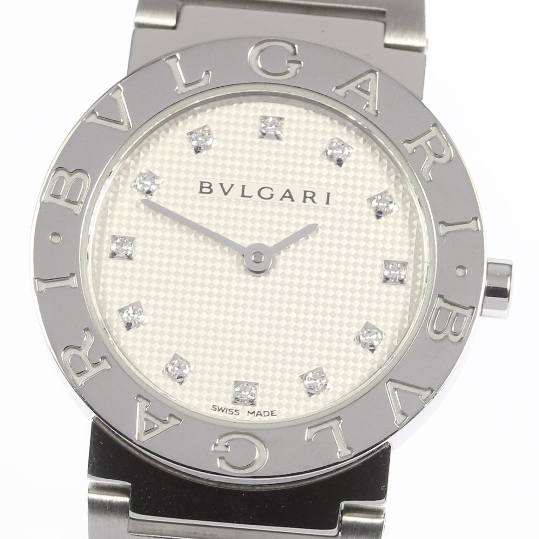 ☆良品【BVLGARI】ブルガリ ブルガリブルガリ 12Pダイヤ BB26SS クォーツ レディース_710398【ev20】