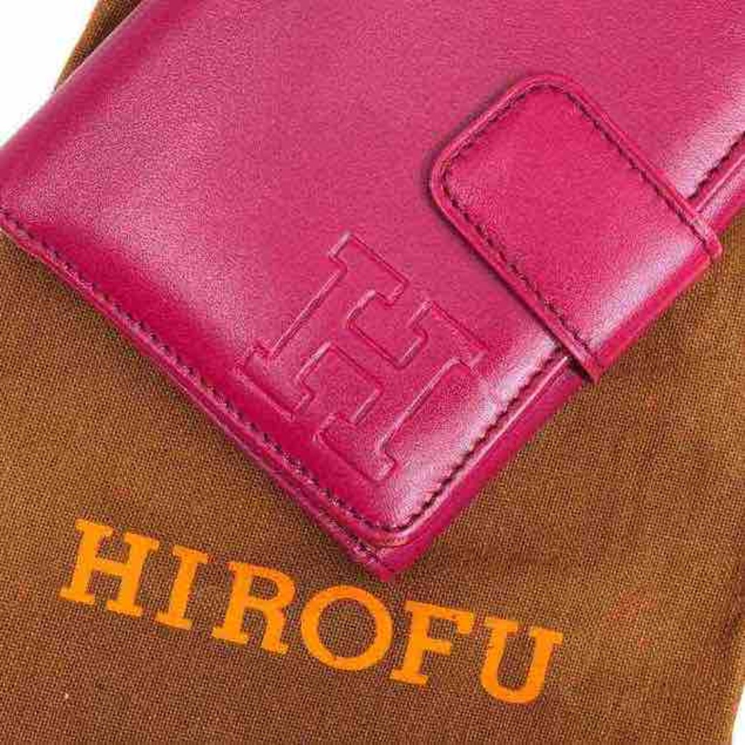 ヒロフ／HIROFU 財布 ウォレット レディース 女性 女性用レザー 革 本革 ピンク  ホック式 小銭入れあり 二つ折り