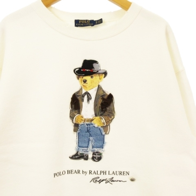 POLO RALPH LAUREN(ポロラルフローレン)のポロ ラルフローレン 美品 ポロベア トレーナー スウェット 裏起毛 白 S レディースのトップス(トレーナー/スウェット)の商品写真