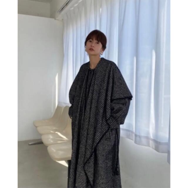 クラネMIX HOUNDSTOOTH CAPE COAT 千鳥柄コート