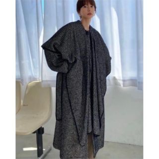 CLANE 千鳥柄ケープロングコート MIX HOUNDSTOOTH 美品