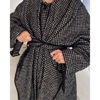 CLANE 千鳥柄ケープロングコート MIX HOUNDSTOOTH 美品