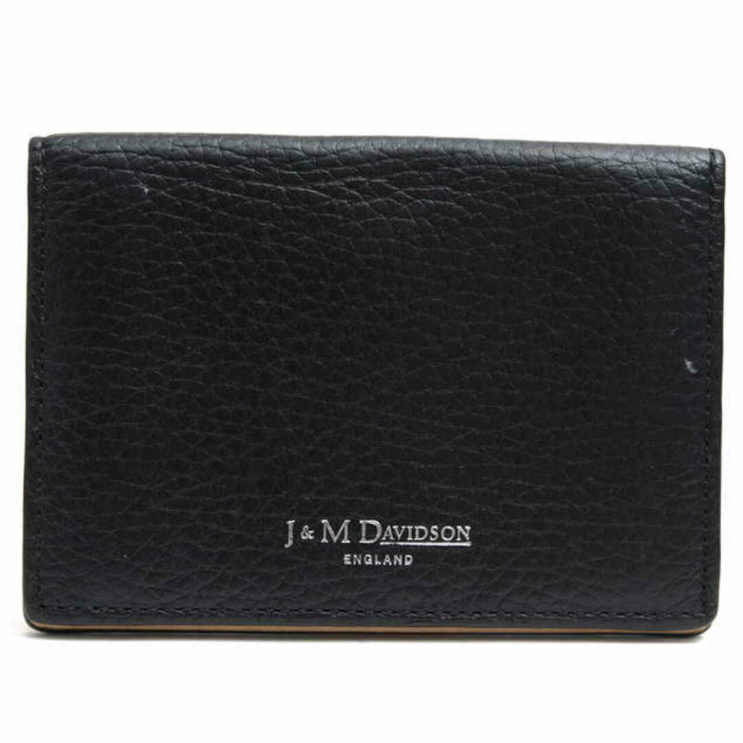 J＆Mデヴィッドソン／J＆M DAVIDSON 小物 メンズ 男性 男性用レザー 革 本革 ブラック 黒  310-14-0024 VISIT CARD HOLDER WITH STUDS 名刺入れ カードケース シボ革 シュリンクレザー スタッズ