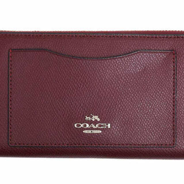 コーチ／COACH 長財布 財布 ウォレット レディース 女性 女性用レザー 革 本革 レッド ブラウン 赤 茶 F54007 アコーディオン ジップ  アラウンド CROSSGRAIN LEATHER ACCORDION ZIP AROUND 小銭入れあり ラウンドジップ ラウンドファスナー |