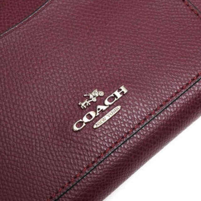 COACH(コーチ)のコーチ／COACH 長財布 財布 ウォレット レディース 女性 女性用レザー 革 本革 レッド ブラウン 赤 茶  F54007 アコーディオン ジップ アラウンド CROSSGRAIN LEATHER ACCORDION ZIP AROUND 小銭入れあり ラウンドジップ ラウンドファスナー レディースのファッション小物(財布)の商品写真