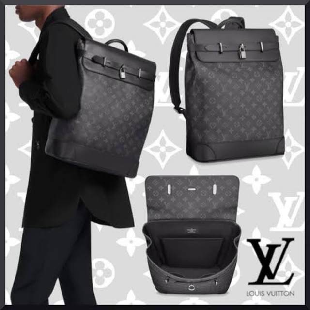 カタログギフトも！ LOUIS VUITTON - ルイ・ヴィトン スティーマー・バックパック モノグラムエクリプス ブラック黒 バッグパック