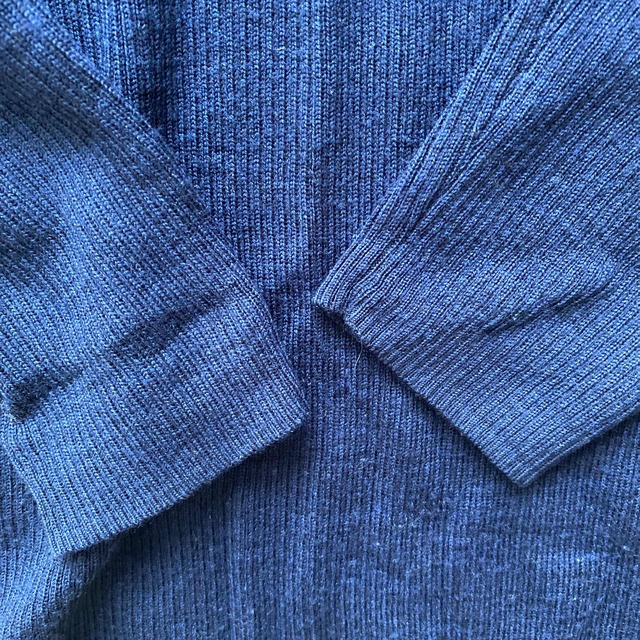 MUJI (無印良品)(ムジルシリョウヒン)の首のチクチクを抑えたリブタートルネック洗えるセーター　ブルーL レディースのトップス(ニット/セーター)の商品写真