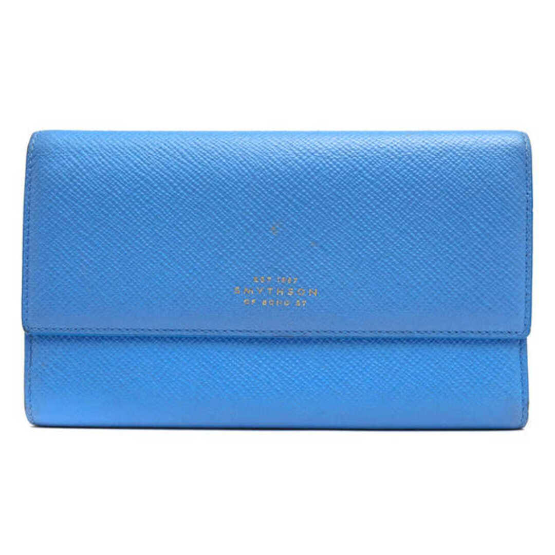 スマイソン／SMYTHSON 長財布 財布 ウォレット レディース 女性 女性用レザー 革 本革 ライトブルー 水色 Panama パナマ  小銭入れあり 三つ折り ユニセックス 男女兼用 | フリマアプリ ラクマ