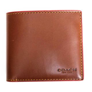 コーチ(COACH)のコーチ／COACH 財布 ウォレット メンズ 男性 男性用レザー 革 本革 ブラウン 茶  58397B ボックスド ダブル ビルフォールド Boxed Double Billfold Wallet 二つ折り 小銭入れなし 札入れ(長財布)