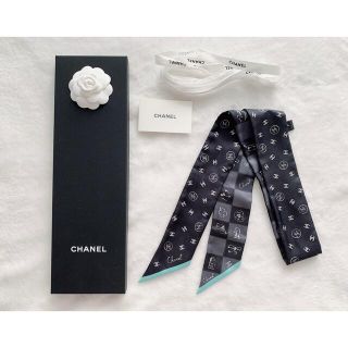 シャネル(CHANEL)のCHANEL 新作スカーフ　ヘアバンド　シャネル　新品　ココマーク　グリーン(バンダナ/スカーフ)