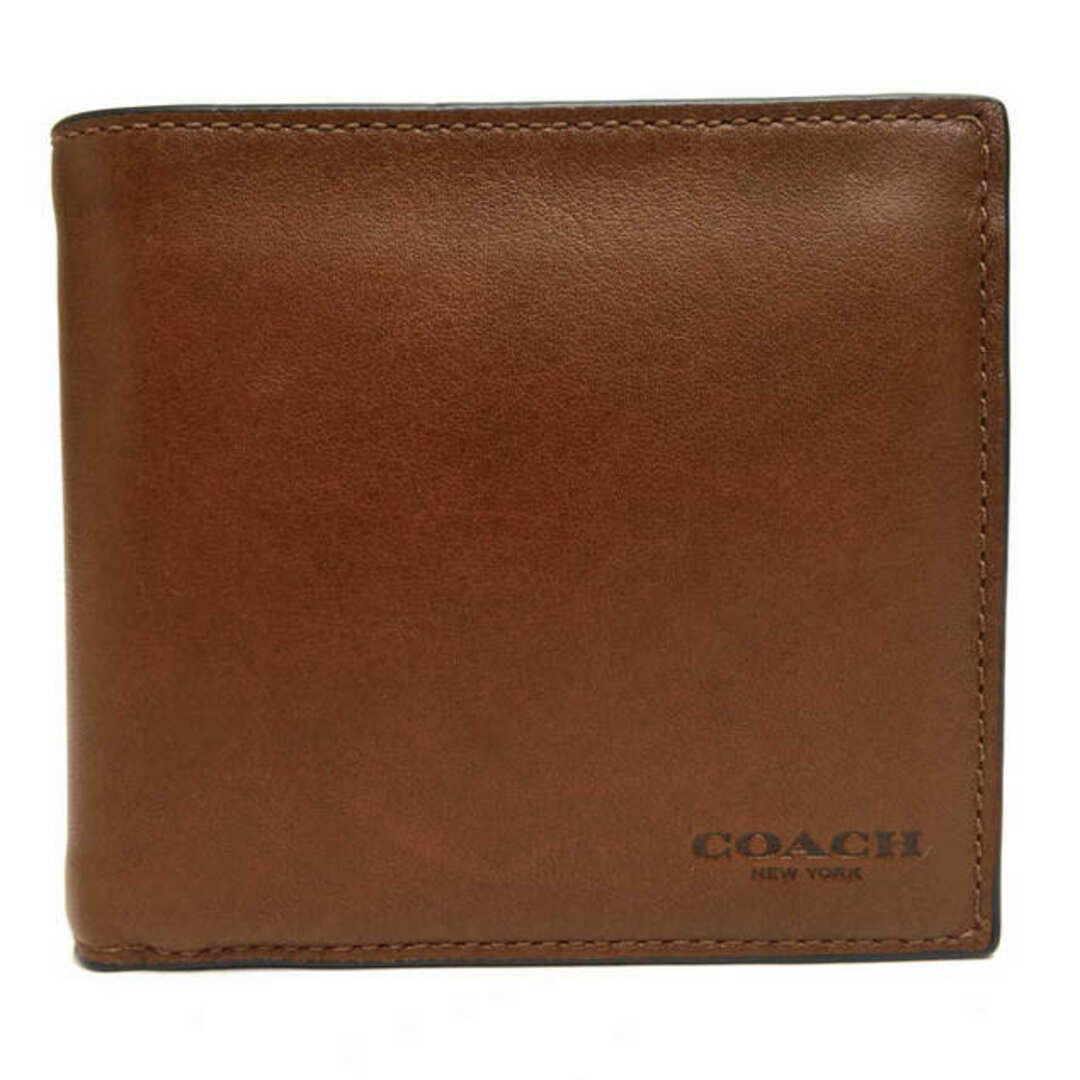 コーチ/COACH 財布 ウォレット メンズ 男性 男性用レザー 革 本革 ブラウン 茶 79160 Compact ID Wallet in Sport Calf Leather 小銭入れあり 二つ折り | フリマアプリ ラクマ
