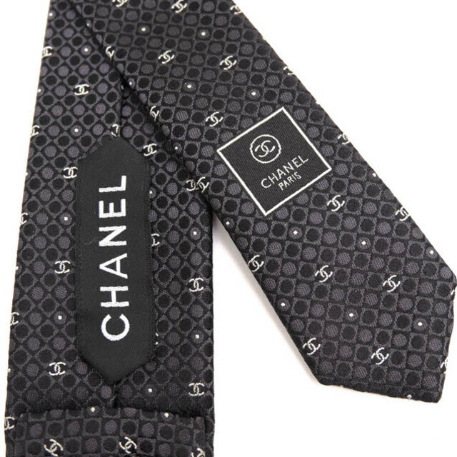 確実正規 良好 CHANEL シャネル ネクタイ  ブラック