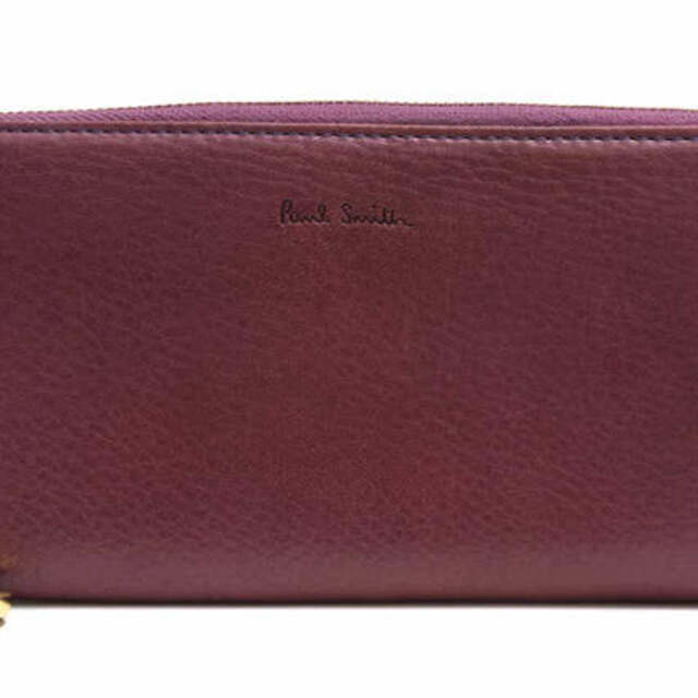 ポールスミス／Paul Smith 長財布 財布 ウォレット レディース 女性 女性用レザー 革 本革 レッド ブラウン 赤 茶 PWA175  ハートプル マルチストライプ ラウンドジップ ラウンドファスナー | フリマアプリ ラクマ