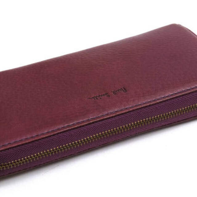 ポールスミス/Paul Smith 長財布 財布 ウォレット レディース 女性 女性用レザー 革 本革 レッド ブラウン 赤 茶 PWA175 ハートプル マルチストライプ ラウンドジップ ラウンドファスナー