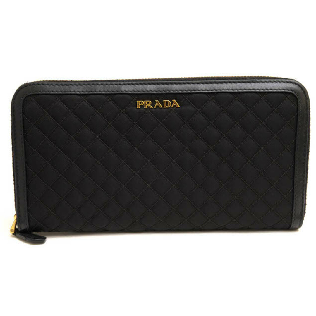 プラダ／PRADA 長財布 財布 ウォレット レディース 女性 女性用ナイロン レザー 革 本革 ブラック 黒 1M0506 2EZ6 F0002  TESSUTO QUILTING キルティング 小銭入れあり ラウンドジップ ラウンドファスナー | フリマアプリ ラクマ