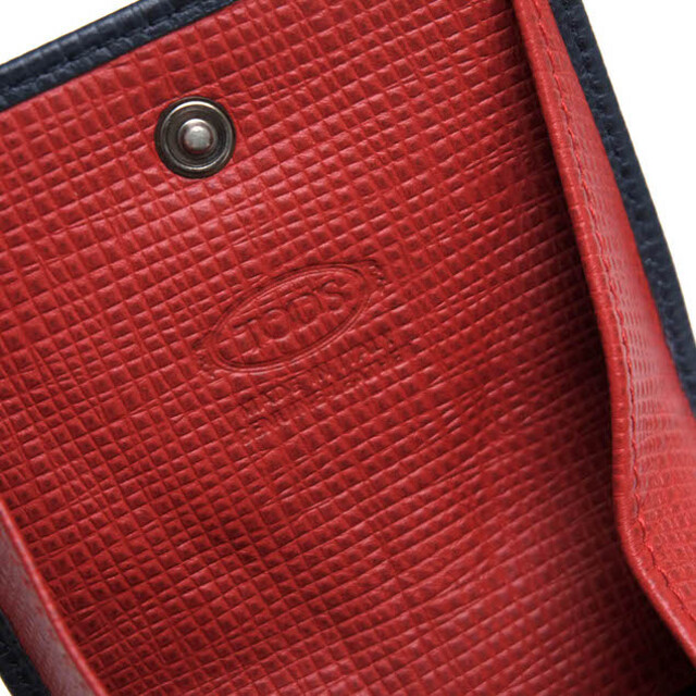 トッズ/TOD'S 財布 ウォレット メンズ 男性 男性用レザー 革 本革 ネイビー 紺 コインケース 小銭入れあり 二つ折り