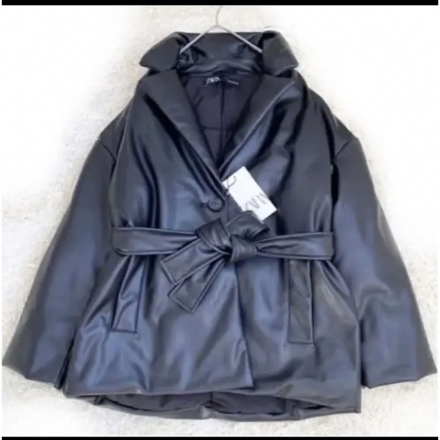 ZARA - フェイクレザー パフジャケット フェイクレザーパフジャケット