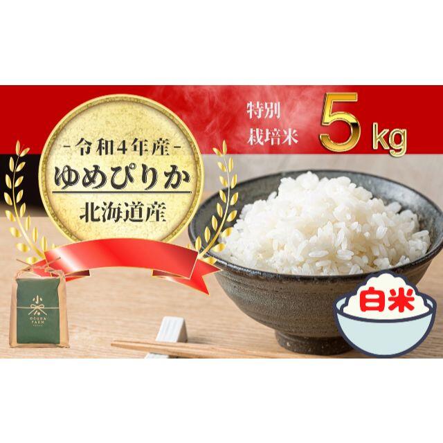 2022年度新米!北海道特別栽培米ゆめぴりか白米5㎏×1個　米/穀物