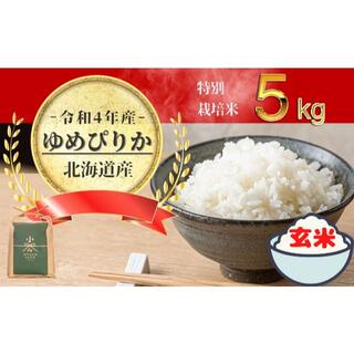2022年度新米!北海道特別栽培米ゆめぴりか玄米５㎏×１個　(米/穀物)