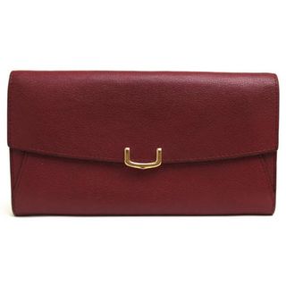 カルティエ(Cartier)のカルティエ／Cartier 長財布 財布 ウォレット レディース 女性 女性用レザー 革 本革 レッド ブラウン 赤 茶  C ドゥ カルティエ C de Cartier インターナショナル ウォレット フラップ式 小銭入れあり シボ革 シュリンクレザー(財布)