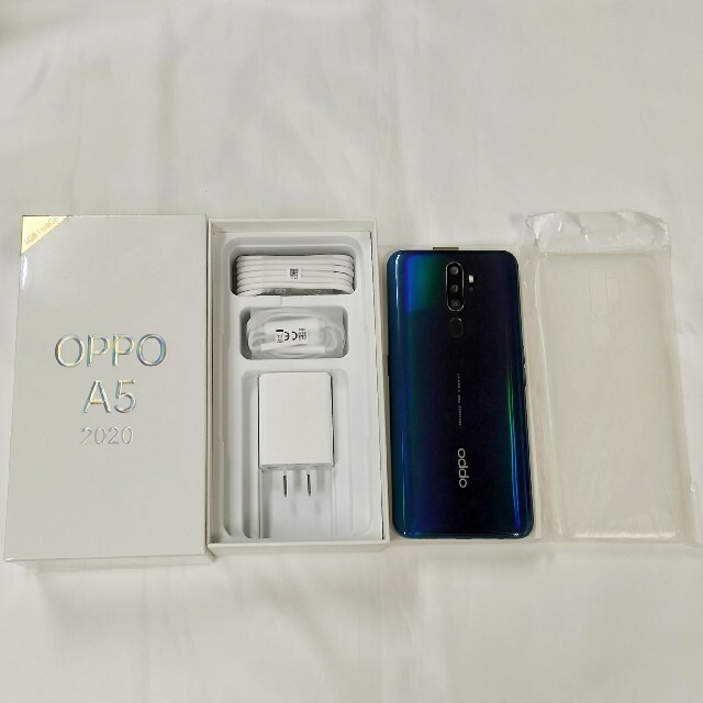 スマートフォン本体OPPO A5 2020 Green SIMフリー DualSIM 新品ケース付