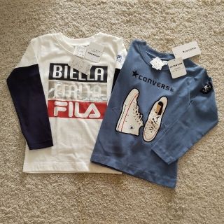 コンバース(CONVERSE)の【タグ付き新品】コンバース　FILA　長袖Tシャツ　ロンT　110cm 2枚(Tシャツ/カットソー)