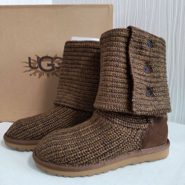 UGG アグ ニットブーツ  Classic Cardy 22.0cm モス靴/シューズ