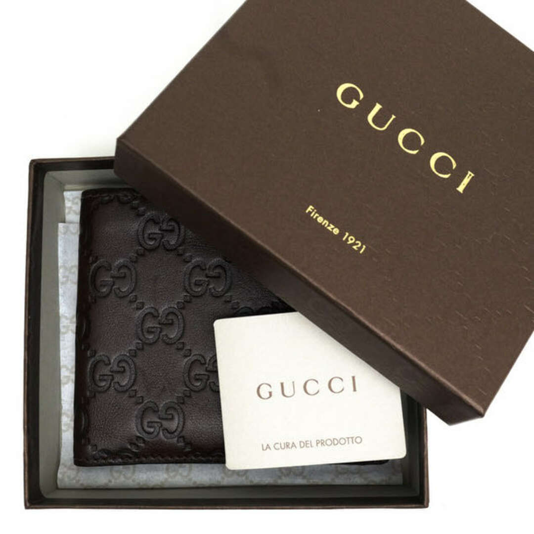 Gucci(グッチ)のグッチ／GUCCI 財布 ウォレット メンズ 男性 男性用レザー 革 本革 ダークブラウン 茶 ブラウン  146223 2778 GGシマ 小銭入れあり 二つ折り メンズのファッション小物(長財布)の商品写真