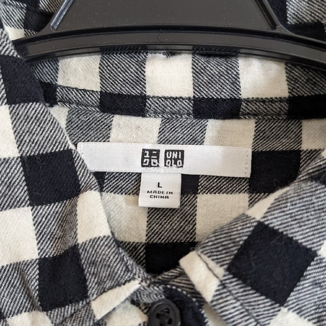 UNIQLO(ユニクロ)のユニクロ レディース フランネルシャツ（白黒チェック） レディースのトップス(シャツ/ブラウス(長袖/七分))の商品写真