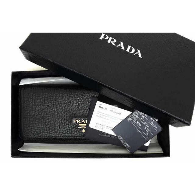 プラダ／PRADA 長財布 財布 ウォレット レディース 女性 女性用レザー 革 本革 ブラック 黒  1M1132 Vitello Daino Leather Long Continental Wallet コンチネンタルウォレット シボ革 シュリンクレザー 小銭入れあり