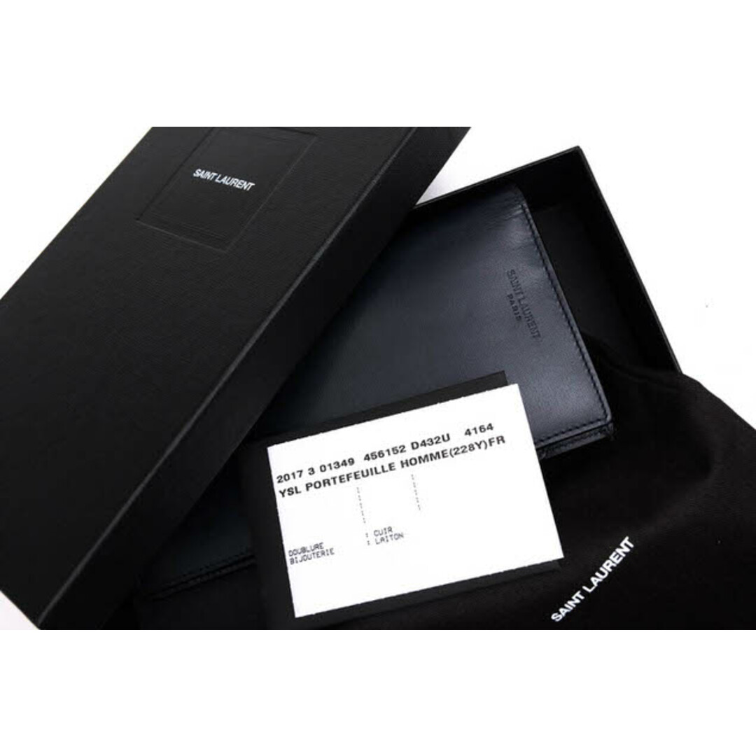 Saint Laurent(サンローラン)のサンローラン／YVES SAINT LAURENT 長財布 財布 ウォレット メンズ 男性 男性用レザー 革 本革 ネイビー 紺  2017 3 01349 456152 D432U 4164 PORTEFEUILLE HOMME 二つ折り メンズのファッション小物(長財布)の商品写真