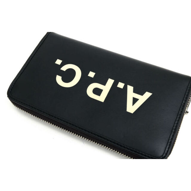 アーペーセー/A.P.C. 長財布 財布 ウォレット メンズ 男性 男性用PVC レザー 革 ブラック 黒 MORGAN LOGO PORTFOLIO WALLET 小銭入れあり ラウンドジップ ラウンドファスナー ユニセックス 男女兼用