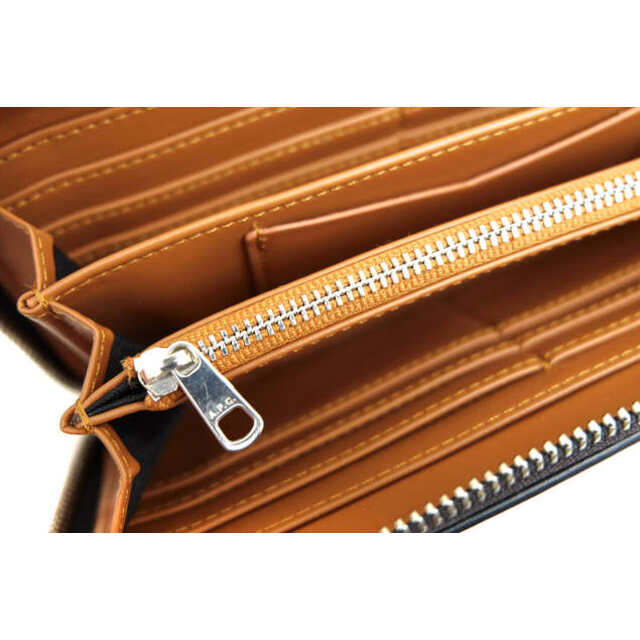 アーペーセー/A.P.C. 長財布 財布 ウォレット メンズ 男性 男性用PVC レザー 革 ブラック 黒 MORGAN LOGO PORTFOLIO WALLET 小銭入れあり ラウンドジップ ラウンドファスナー ユニセックス 男女兼用